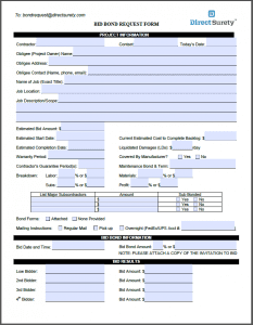 DS Bid Bond Bid Request Form